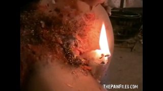 Kinky Crystels hot wax punishment and self bdsm of english fetish mode