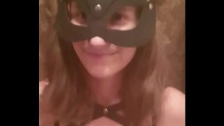Russian amateur girl in mask home solo fisting anal big sex toy